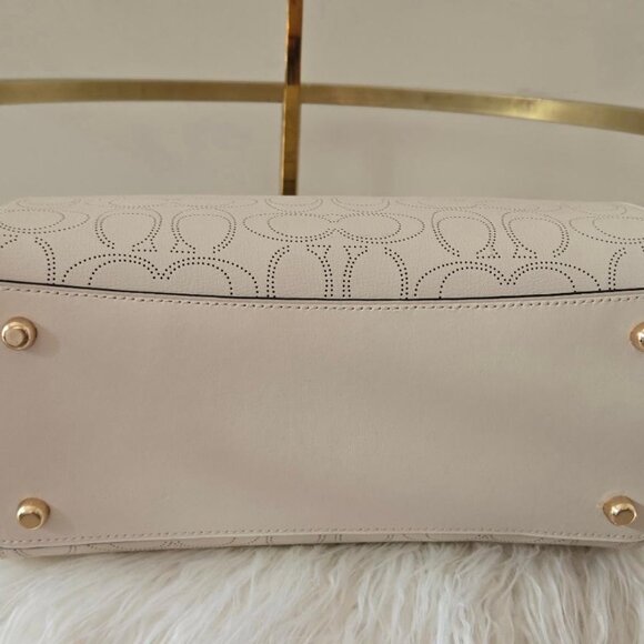 Coach Rowan Satchel/Crossbody Bag Chalk/Gold (LIKE NEW!) - Picture 12 of 13